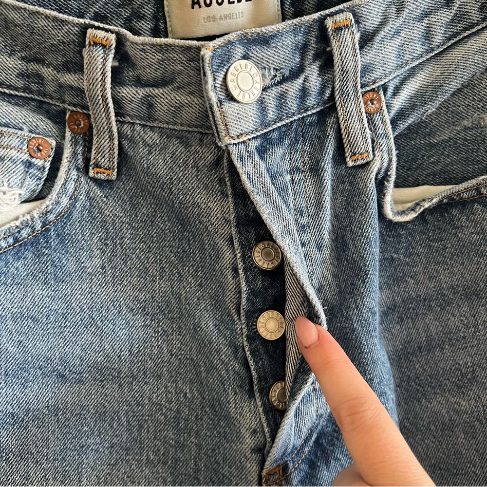 AGOLDE 90s High Rise Distressed Jeans Sz 24 - Picture 7 of 7